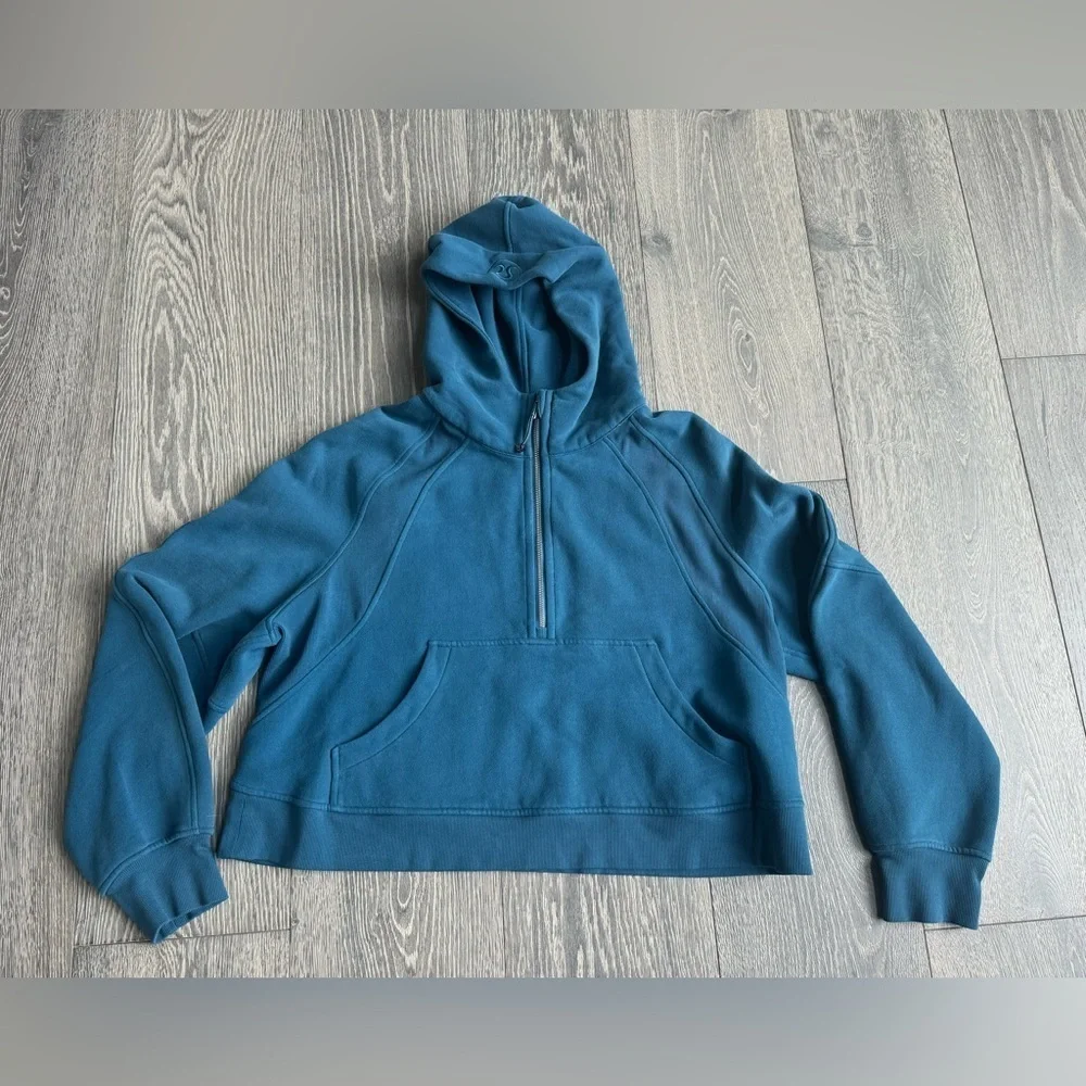 Lululemon Scuba Oversized 1/2 Zip Hoodie in Blue Borealis Size XL/XXL
